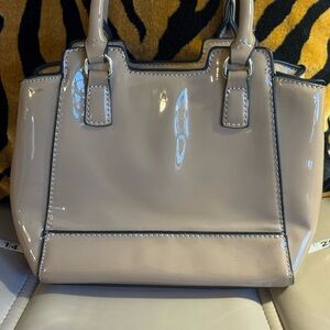 Isabelle Women’s Patent Tote Handbag in Light Beige